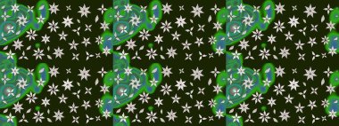 3D çiçekler, eskiz. Raster illüstrasyonu. Gri renklerde.