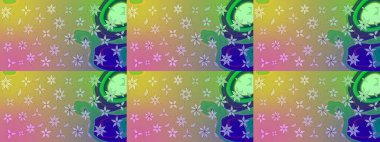 Tarafsız renklerde güzel bir tekstil. Suluboya çiçekli çiçek deseni. Raster illüstrasyonu.