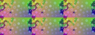 Bir sürü nötr ve soyut çiçekli tropik eskiz deseni. Varicoloneutral raster çizimi. Küçük çiçekte sevimli çiçek deseni var..