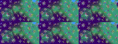 Raster resim. Çiçek desenli çiçek ve yaprakları ile. Sevimli küçük çiçek desenle.