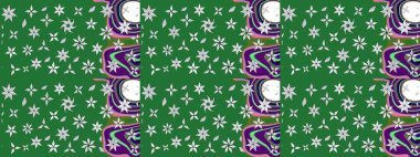 Çiçek. Taslak dekoratif arka plan, çiçek mandala. Yeşil renklerde. Raster illüstrasyonu.