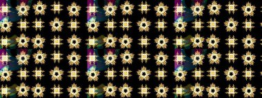 Kışın sembolü, mutlu noeller, mutlu yeni yıl kutlaması Raster illüstrasyonu. Basit bir kar tanesi. Siyah, sarı ve kahverengi renklerde tatlı kar taneleri. Soyut duvar kağıdı, ambalaj dekorasyonu.