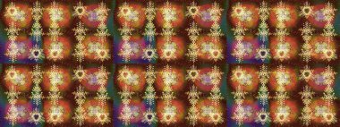 Kar taneleri deseni. Soyut kar taneleri arkaplanda izole edilmiş düz dizayn. Kar tanesi rengarenk desen. Raster kar taneleri arka planda. Raster illüstrasyonu.