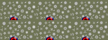 Parlak renkli çiçekli ve yeşil yapraklı harika bir çiçek deseni. Moda baskıları için zarif bir şablon. Modern çiçek arkaplanı. Halk stili.