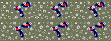 Yeşil renkli çiçekler. Renkli Yaz Temalı eskiz kalıbı. Düz Çiçek Elementleri Tasarımı. Raster illüstrasyonunda çiçek deseni çizimi.