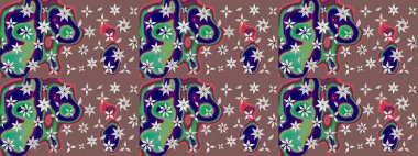 Çiçekli çiçek deseni, suluboya. Raster deseni. Küçük çiçekte güzel bir çiçek deseni..