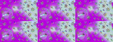 Kabile sanatı boho baskısı, klasik çiçek arkaplanı. Soyut etnik raster çizim kalıbı. Arkaplan dokusu, duvar kağıdı, mor renkli çiçek teması.