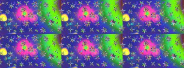 Şatafatlı bahar bahçesi dokusu. Flower eskiz arka planı. Raster illüstrasyonu. Çiçek deseni.