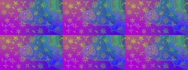 Renkli Yaz Temalı eskiz kalıbı. Çiçekli eskiz çizimi. Mor renkli çiçekler. Düz Çiçek Elementleri Tasarımı.