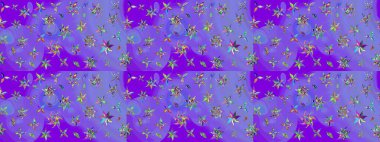 Küçük çiçekteki sevimli çiçek deseni. Raster illüstrasyonu. Çizim.