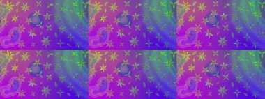 Güzel kumaş deseni. Raster illüstrasyonu. Raster illüstrasyonundaki çiçek desenli çizim. Menekşe renklerinde.