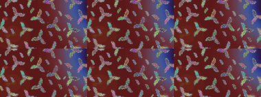 Raster illüstrasyonu. Renkli arka planda izole tatlı kar taneleri. Soyut mandala ya da tuhaf kar tanesi çizgisi sanat tasarımı.