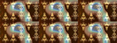 Renkli elementlerle Raster ilginç desen