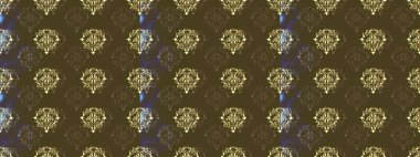 Kusursuz kraliyet lüksü, altın barok kumaş rengi. Altın antika ortaçağ dekoratifi, yapraklar ve kahverengi, yeşil ve gri renkte altın desenli süslemeler..