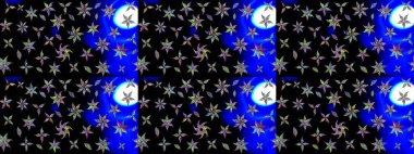 Çiçekli çiçek deseni, suluboya. Süslü kumaş deseni. Raster deseni.