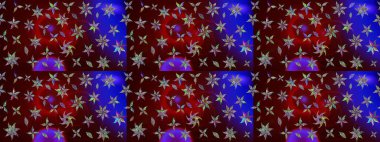 Raster Çiçek İllüstrasyonu güzel tekstil. Kahverengi renkli etnik çiçeklerle zarif bir eskiz deseni..