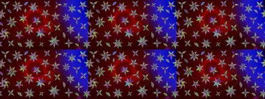 Dallı bahar çiçekleriyle desen, kahverengi renklerle çiçek siluetiyle desen. Raster deseni.