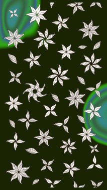 Çiçekli karalama şeklinde Raster çiçek deseni. Yumuşak, bahar çiçekli arka plan. Gri renkli çiçekler.