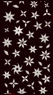 Suluboya elle çizilmiş çiçek desenli eskiz deseni. Parlak renkli fantezi çiçekleri, yapraklar, siyah renkli tomurcuklar.