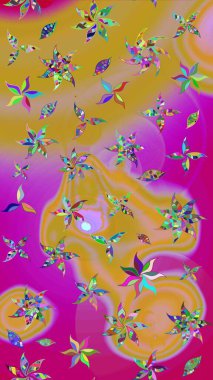 Soyut etnik raster çizim kalıbı. Kabile sanatı boho baskısı, klasik çiçek arkaplanı. Arkaplan dokusu, duvar kağıdı, sarı renkli çiçek teması.