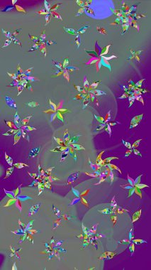 Çiçekli karalama şeklinde Raster çiçek deseni. Yumuşak, yaz çiçekli arka plan. Gri renkli çiçekler.