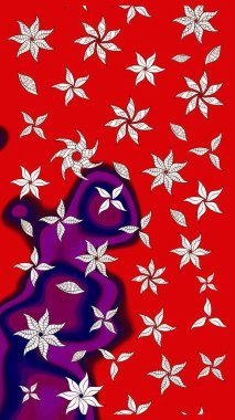 Kırmızı renkte zarif çiçek buketi suluboya. Renkli Bahar Teması eskiz kalıbı. Düz Çiçek Elementleri Tasarımı. Raster illüstrasyonu.