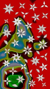 Kırmızı renkte güzel çiçekler olan eskiz deseni, suluboya çiçek deseni, duvar kağıdı, kart ya da kumaş için fayanslı. Raster..