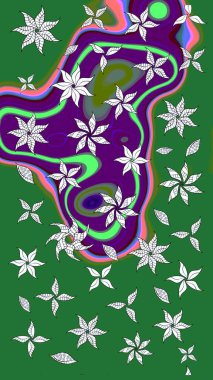 Yeşil renkte zarif çiçek buketi suluboya. Renkli Bahar Teması eskiz kalıbı. Düz Çiçek Elementleri Tasarımı. Raster illüstrasyonu.