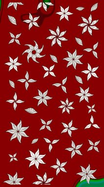 Şirin çiçekler. Çizgi çizimi kalıbı. Raster Moda kumaş deseni.