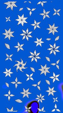 Sketch Floral Pattern in Raster illustration. Fancy fabric pattern. Colour Spring Theme sketch pattern Background. Flat Flower Elements Design.