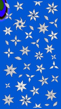 Çiçekli, yapraklı, çiçek desenli eskiz. El çizimi. Raster illüstrasyonu.