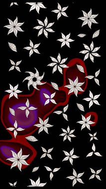 Zentangle soyut çiçekleri. Karalama çiçeği. Raster illüstrasyonu. Güzel kumaş deseni. Renkli Bahar Teması eskiz kalıbı. Düz Çiçek Elementleri Tasarımı.