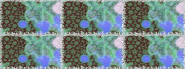 Çiçeksiz desenli, suluboya elle çizilmiş elementler. Parlak renkli fantezi çiçekleri, yapraklar, yeşil renkli tomurcuklar.