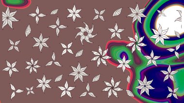 Düz Çiçek Elementleri Tasarımı. Modaya uygun kumaş deseni. Renkli Yaz Temalı eskiz kalıbı. Sevimli çiçek raster deseni.