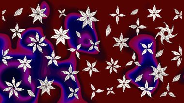 Hediye ambalaj kağıdı, tebrik kartları, posterler ve pankart tasarımı. Raster düz çiçek çizim deseni. Kırmızı renkte çiçekler.