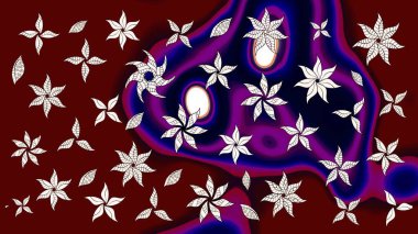 Hediye ambalaj kağıdı, tebrik kartları, posterler ve pankart tasarımı. Raster düz çiçek çizim deseni. Kırmızı renkte çiçekler.