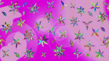 Raster çiçek desenli çiçek deseni, yapraklar, dekoratif elementler, sıçrama, lekeler, el çizimi kontur çizgileri ve Doodle çizim stili, grafik raster çizim çizimi.