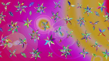 Şirin, zarif çiçekler Raster illüstrasyonu. Poster ya da kapak için arka plan. Yapraklı çizim şekli. Davetiye ve kartpostal tasarımı için dekoratif çiçek unsurları. Tekstil için figür.