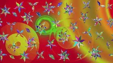 Küçük çiçekteki sevimli çiçek deseni. Kırmızı renklerde. Raster deseni. Soyut çiçek çizim kalıbı arka planı. Raster illüstrasyonu.