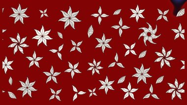 Kırmızı renkte kırmızı papatya deseni. Kırmızı renklerde. Raster illüstrasyonu.