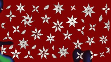 Kırmızı renkte çiçekler. Renkli Yaz Temalı eskiz kalıbı. Düz Çiçek Elementleri Tasarımı. Raster illüstrasyonunda çiçek deseni çizimi.