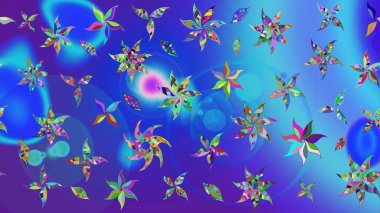 Gömlek baskısı için çiçek boyası. Mavi renkli çiçekler. Çiçek eskiz kalıbı geçmişi.