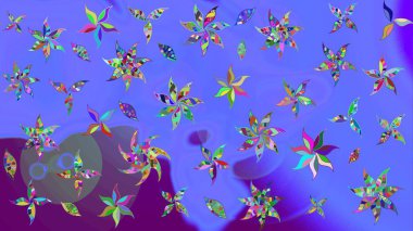 Renkli Bahar Teması eskiz kalıbı. Çocuk stili. Çiçekli eskiz arkaplanı. Düz Çiçek Elementleri Tasarımı.