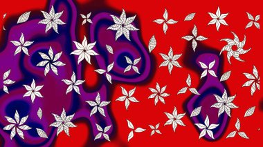 Çiçekler suluboya eskiz deseni. Raster Stili kumaş deseni.