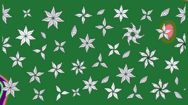 Renkli Yaz Temalı eskiz kalıbı. Çiçekli eskiz çizimi. Yeşil renkli çiçekler. Düz Çiçek Elementleri Tasarımı.