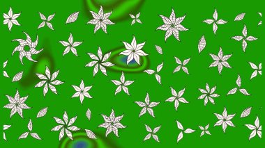 Yeşil renkli çiçekler. Raster düz çiçek çizim deseni. Tasarım hediye paketi, tebrik kartları, posterler ve afiş tasarımı.