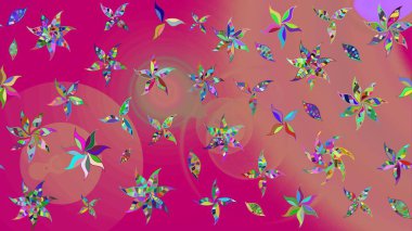 Raster Modaya uygun kumaş deseni. Renkli Bahar Teması eskiz kalıbı. Düz Çiçek Elementleri Tasarımı. Pembe renkli şirin çiçek deseni.