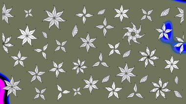 Raster illüstrasyonu. Şatafatlı bahar bahçesi dokusu. Flower eskiz arka planı. Çiçek deseni.