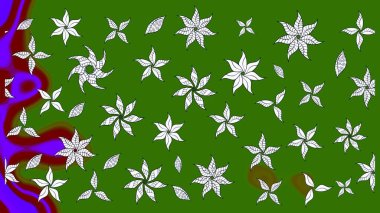 Yeşil renklerde. Raster illüstrasyonu. Çiçekli güzel suluboya desen.