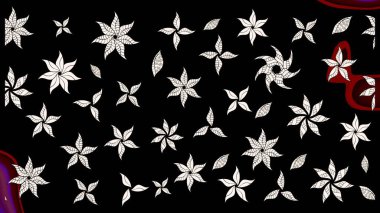 Siyah renkli çiçekler. Elle boyanmış suluboya resim çizimi çiçekler ve bitkiler.